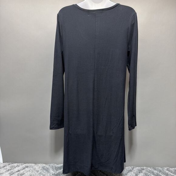 Tiara International Women's Medium Christmas Collection HO HO HO Black Dress - Picture 2 of 6